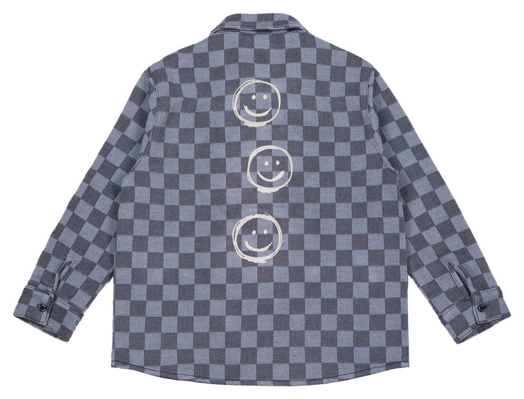 Squares Denim Collar Shirt