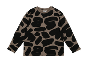 Brown Brushstrokes Long Sleeve T-Shirt