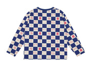 True Blue Comic Book Check Long Sleeve T-Shirt